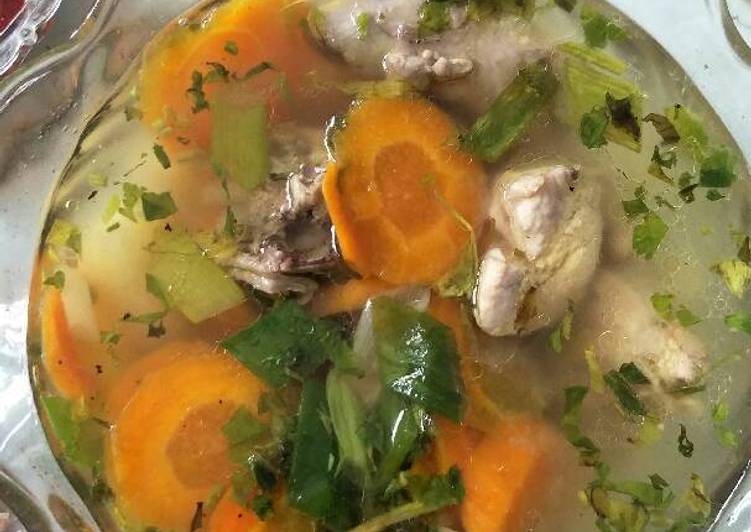 resep lengkap untuk Sop ayam dan sayur bening