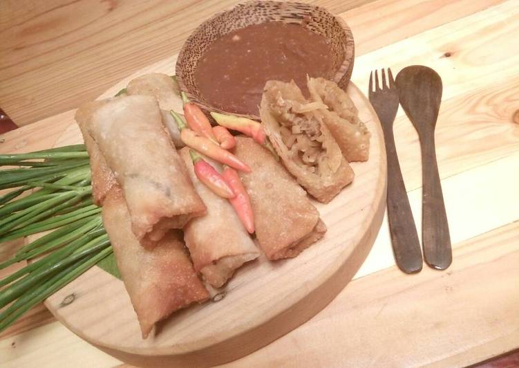 cara membuat Lumpia isi rebung daging