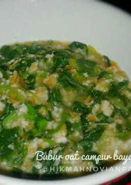 Bubur oat campur bayam & wortel