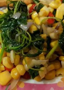Tumis bayam jagung tanpa MSG