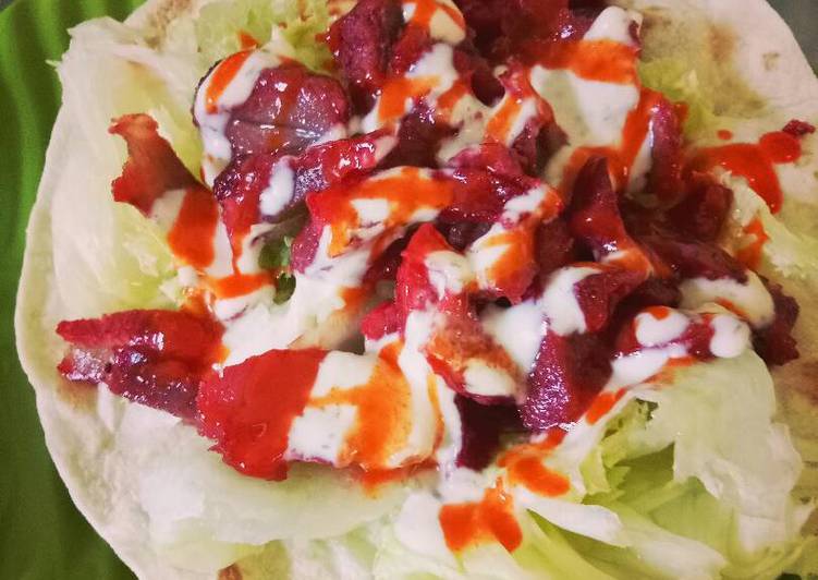 gambar untuk resep makanan Pork Charsiew Burritos with Yoghurt Dressing