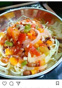 Spaghetti Kuah Sayuran Warna Warni