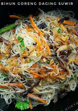 Bihun goreng daging suwir