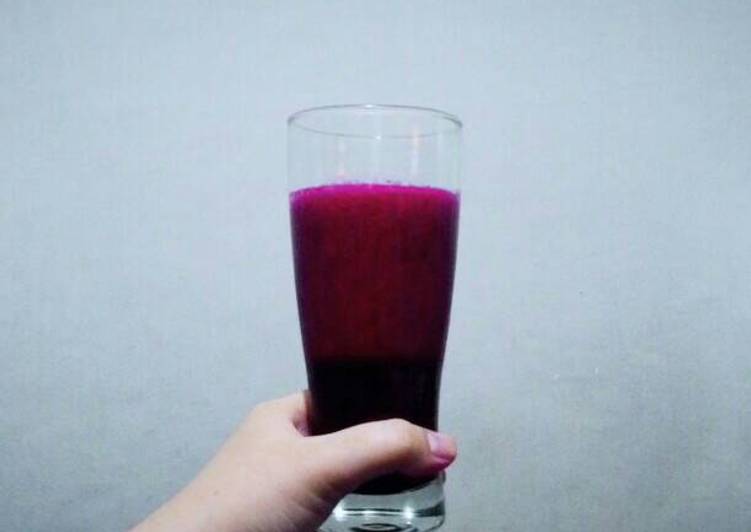 resep makanan Jus Buah Naga mix Jeruk Peras