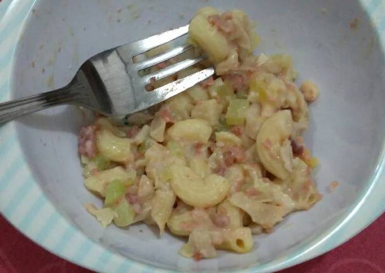 bahan dan cara membuat Macaroni Sayur Saus Carbonara