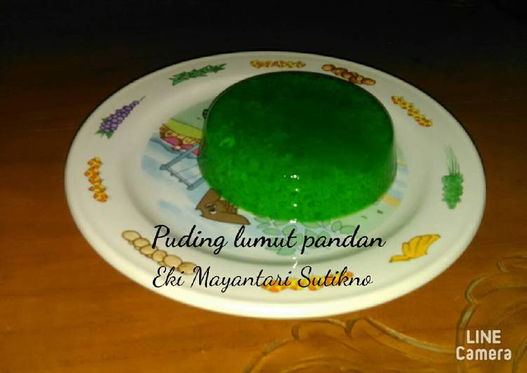 bahan dan cara membuat Puding Lumut Pandan (Olahan Daun Pandan)