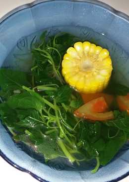 Sayur bayam with jagung manis n tomat