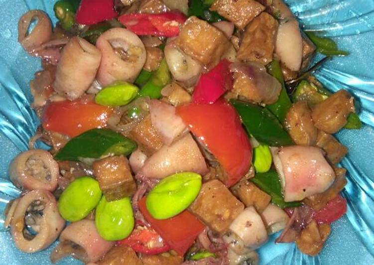 Resep Cumi dan tempe cabe ijo - Riska Purnama