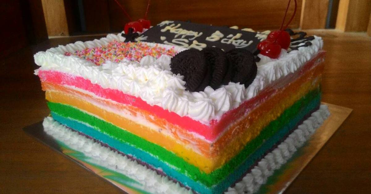 Resep rainbow cake special