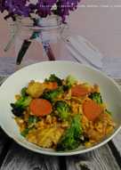 Cah pelangi (brokoli,jagung,wortel, telur)