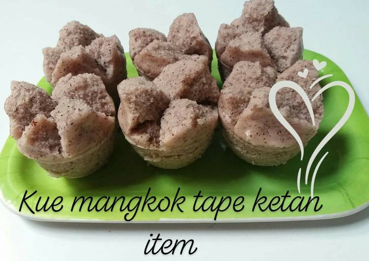 resep Kue mangkok tape ketan item