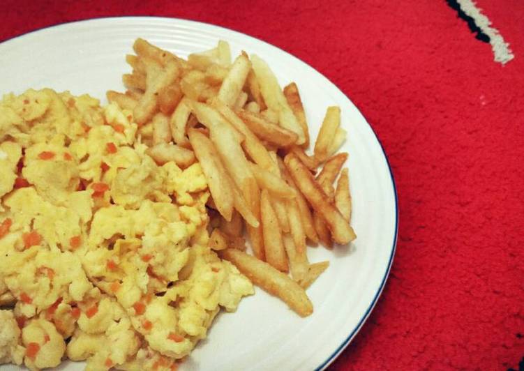 resep Morning Scrambled Egg with French Fries