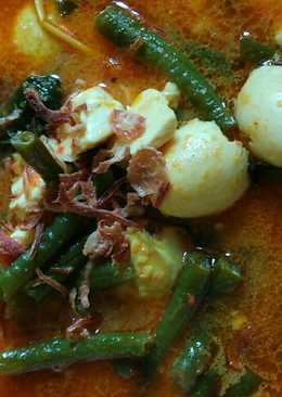 Gulai telur puyuh tahu kacang panjang