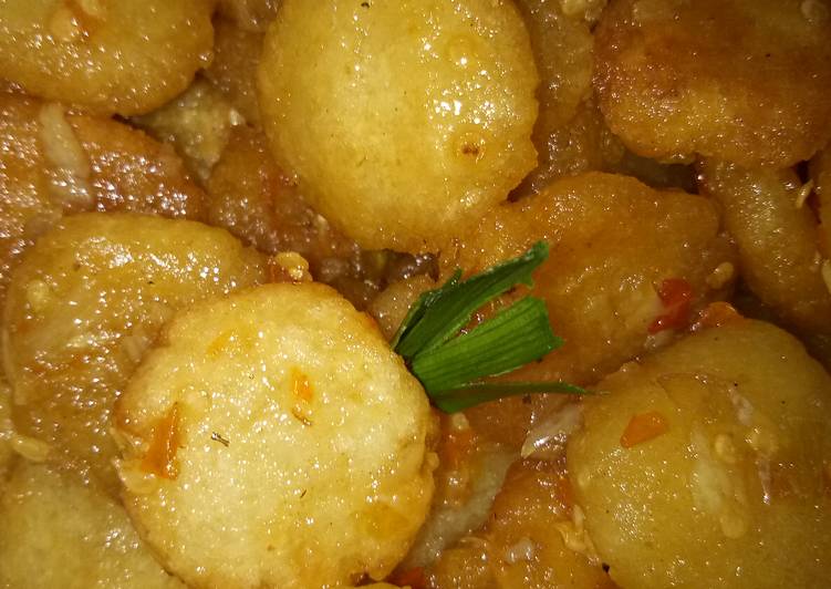 resep makanan Empal singkong pedas