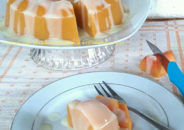 resep lengkap untuk Puding Ubi Jalar Siram Vla (#pr2_recookumbi2an)