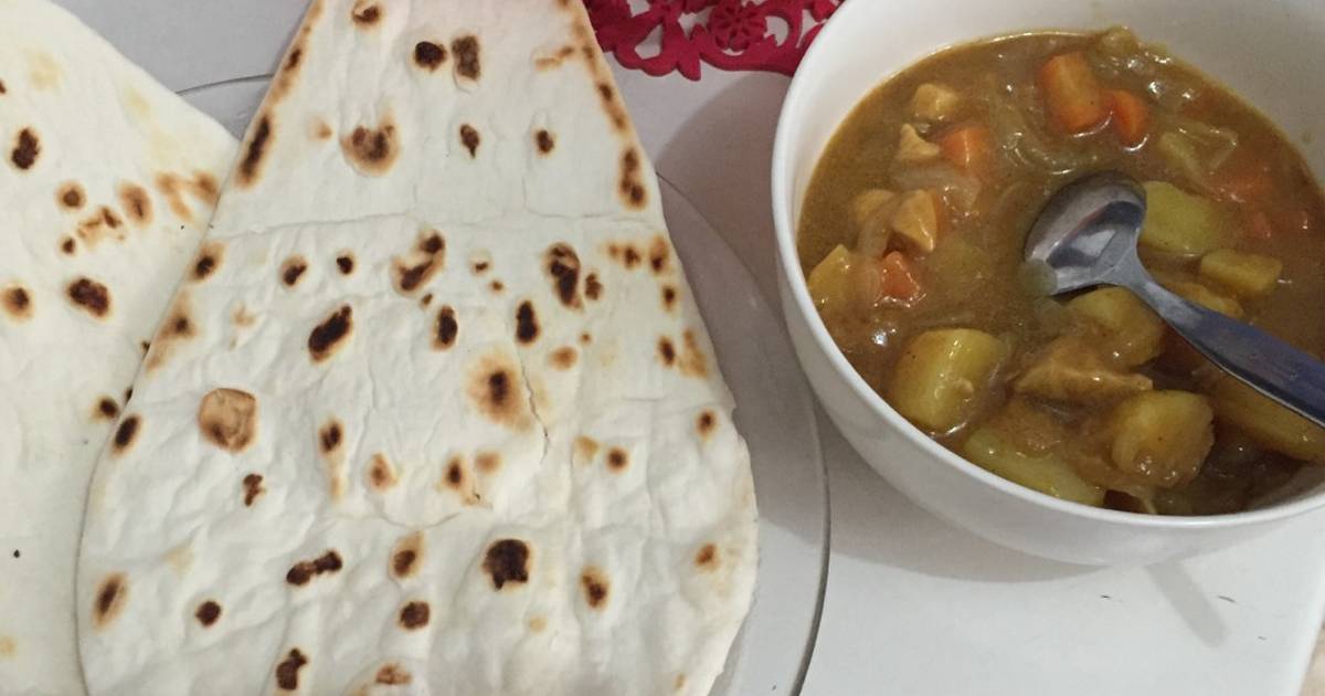 Resep Naan with chicken curry ala tiin irdayati