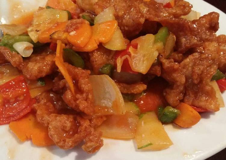 bahan dan cara membuat Ayam asam manis pedas ala korea