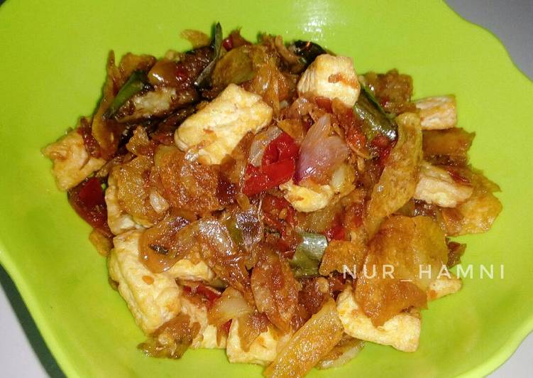 resep makanan Balado kentang kriuk, tahu dan terong pedaass