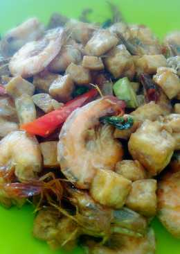 Tumis Udang Tahu Saos Tiram