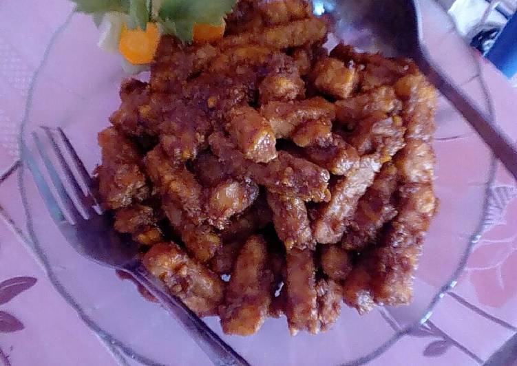 Tempe telur dadar manis