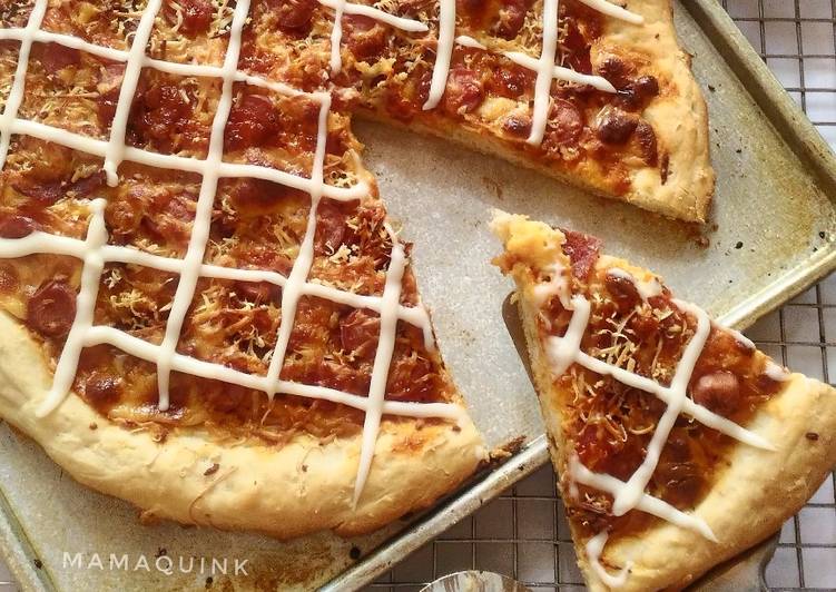 Resep No knead pizza Karya Mamaquink