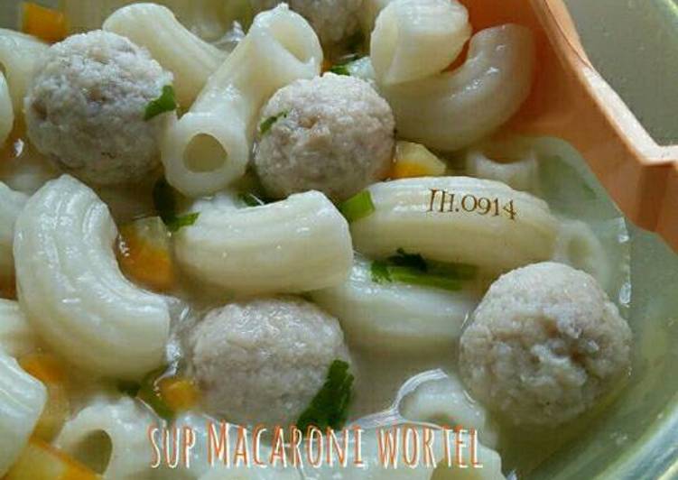 resep masakan Sup Macaroni Wortel Bola-bola Kakap Merah (MPASI 1y+)