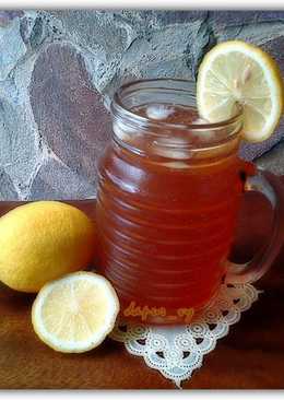 Honey LEMON ICE TEA with soda water