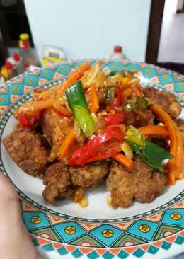 Ayam Kremes saos pedas manis
