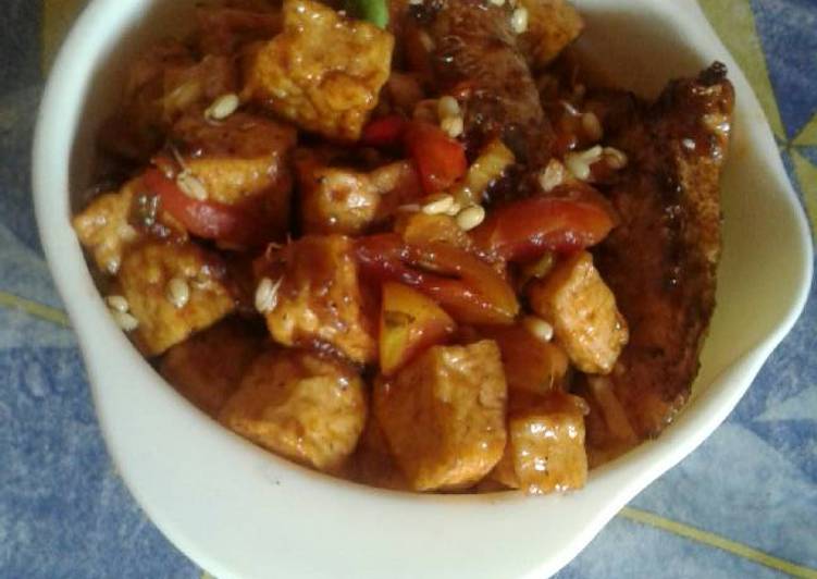 resep makanan Oseng tahu vs ikan pari (iwak Pe)