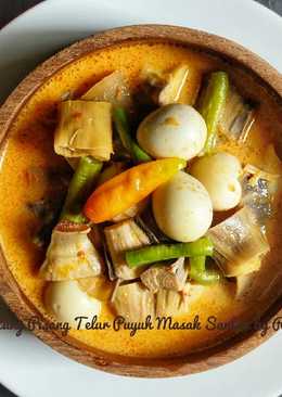 Jantung Pisang Telur Puyuh Masak Santan