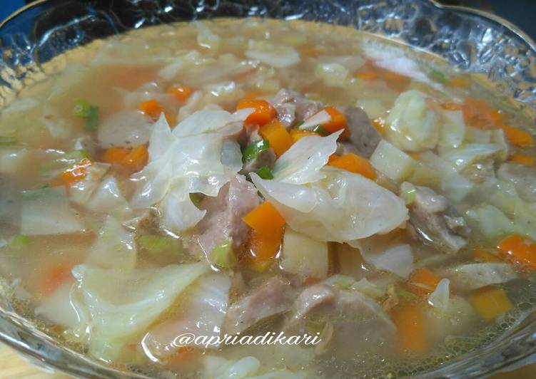 resep makanan Sayur Sop baso bening simpel