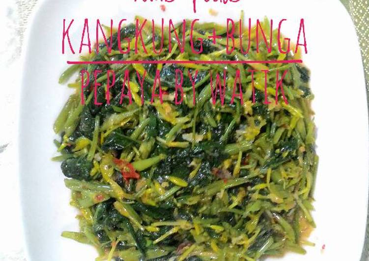 gambar untuk resep Tumis Pedas Kangkung+Bunga Pepaya