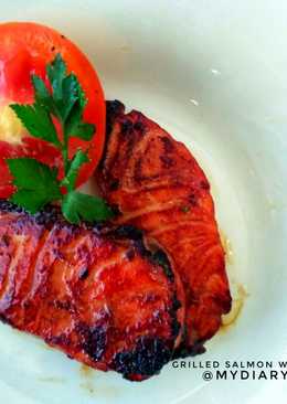 Salmon panggang saus teriyaki