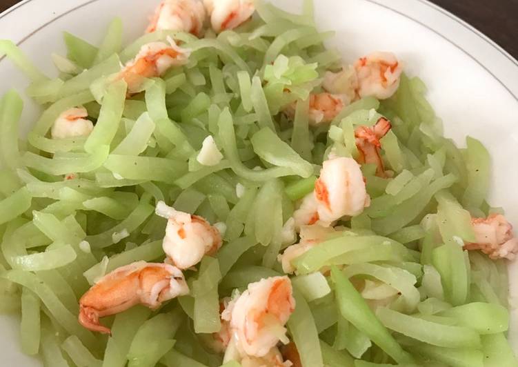 resep Tumis labu siam udang