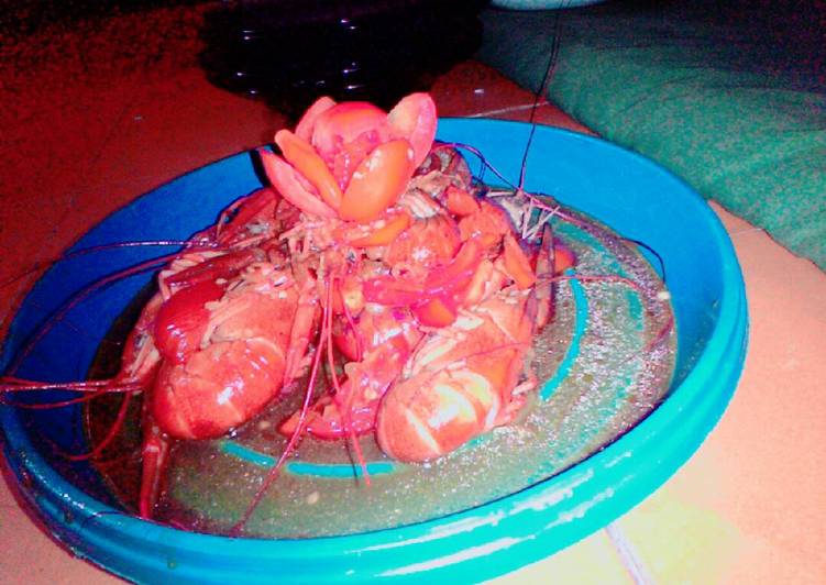 resep makanan Tumis Udang Lobster asam manis