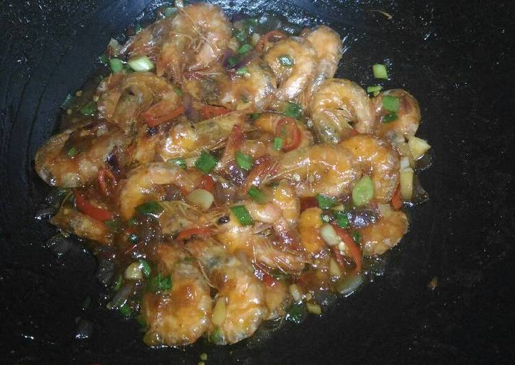 resep lengkap untuk Udang Saus Tiram