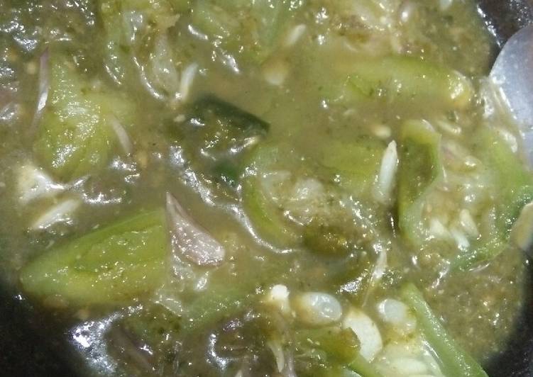 Pecel Gambas Sambal Lombok Ijo Kemiri DaMuDza foto resep utama