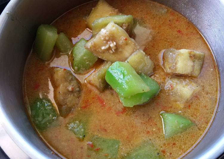 resep lengkap untuk Lodeh terong & labu siam