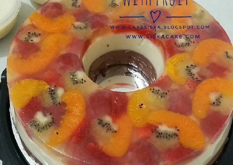 resep Duo Puding with Fruits #postinganrame2_puding