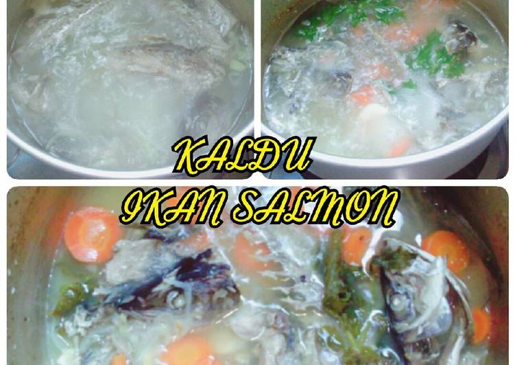 bahan dan cara membuat Kaldu Ikan Salmon