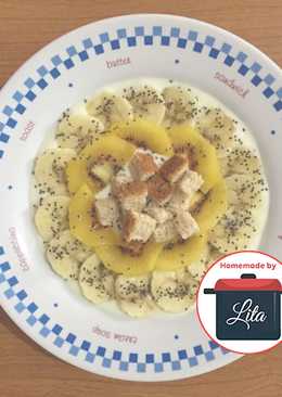 (Menu Diet) Yoghurt pisang kiwi gandum chia seedÂ #homemadebylita