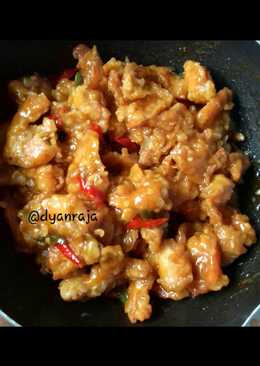 Udang goreng tepung saus tiram pedas asam