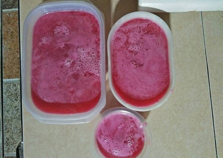 gambar untuk resep makanan Puding susu buah naga (cemilan 1y)