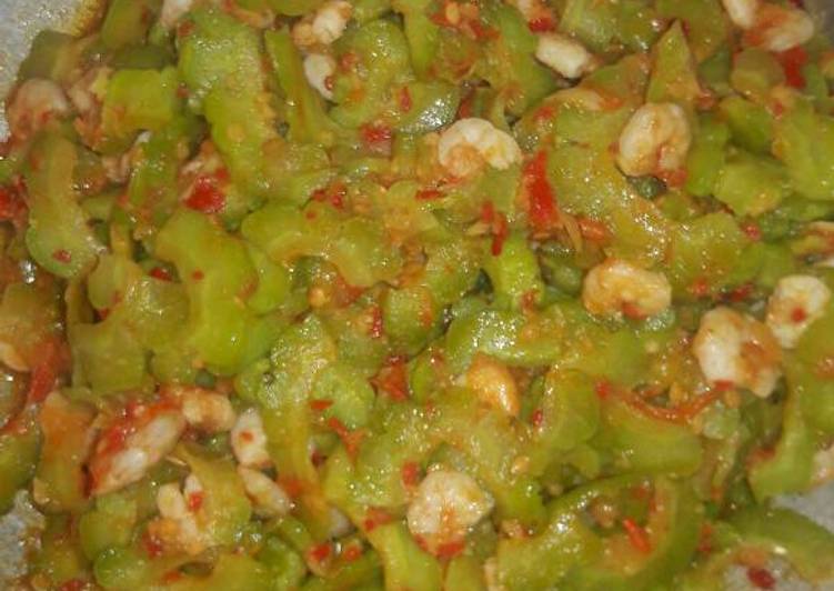 resep masakan Tumis pare campur udang #tidak pahit