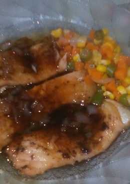 Salmon steak wiht saos saori