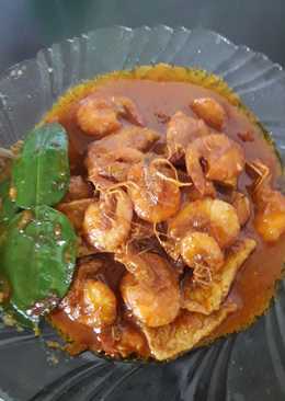 Gulai udang asam manis pedas