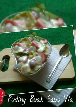 Puding Buah Saus Vla