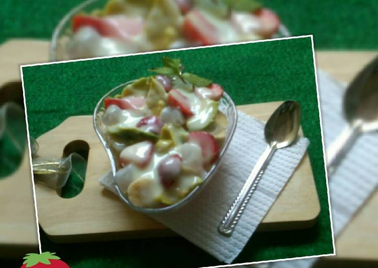 resep Puding Buah Saus Vla