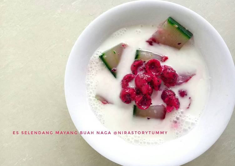 resep makanan Es selendang mayang buah naga