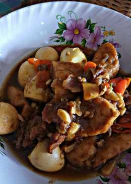 Tumis mix tahu kecap pedas